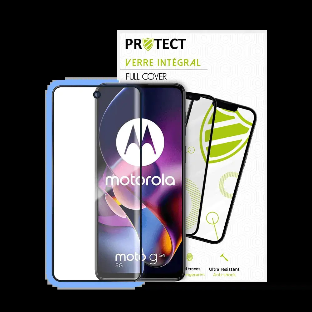 Verre trempé intégral Motorola Moto G54 5G protection écran 9H - PROTECT Noir - Vue 2