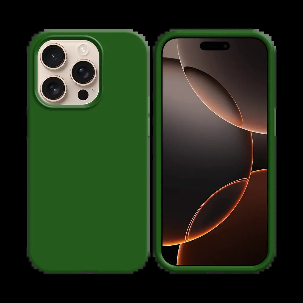 Coque silicone iPhone 16 Pro - Vert Foncé