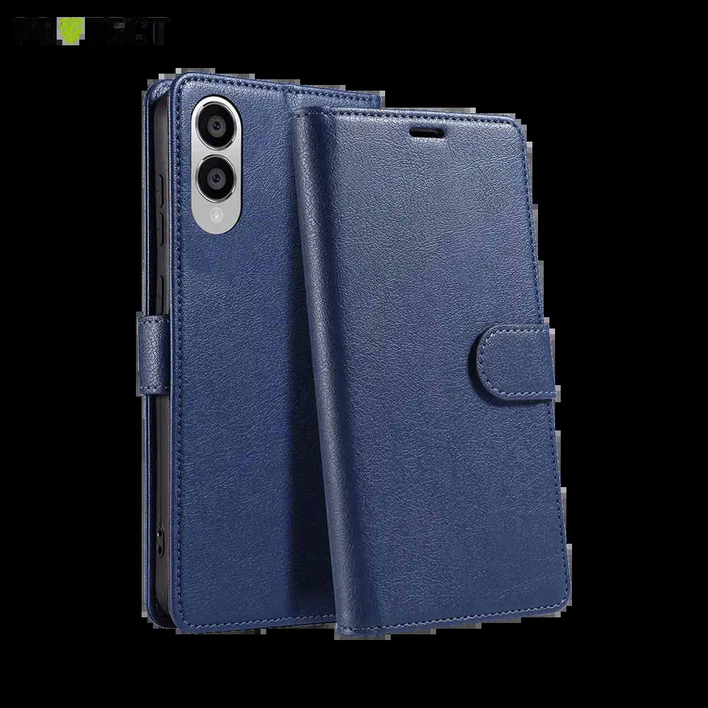 Housse folio anti-RFID Samsung Galaxy S25 Edge – PROTECT IP011 Bleu Marine