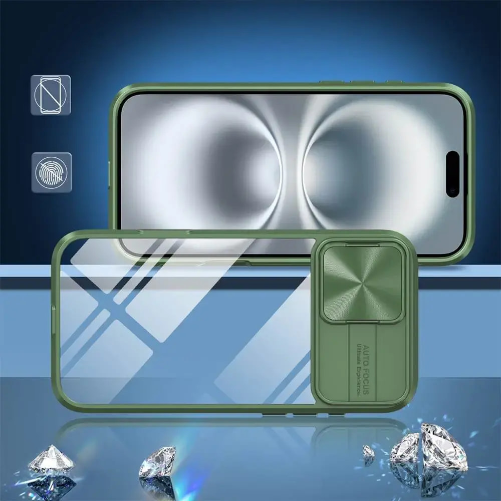 Coque avec cache caméra iPhone 16 Plus – PROTECT IE027 Vert Foncé - Vue 2