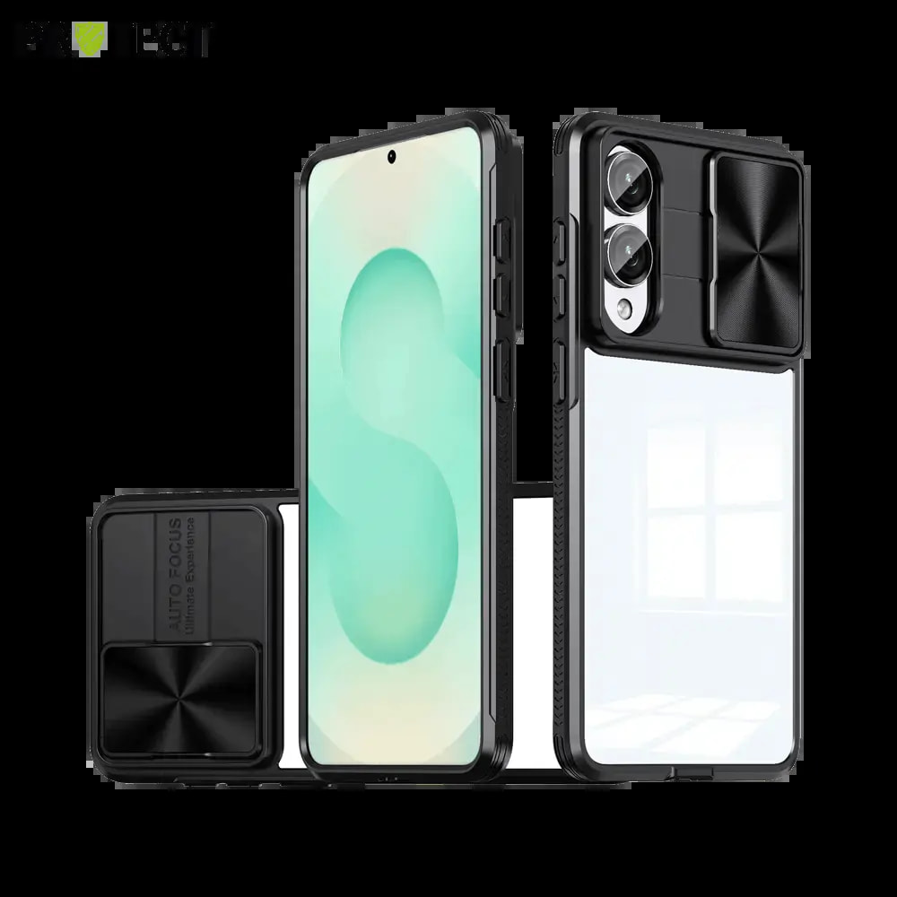 Coque avec cache caméra Samsung Galaxy S25 Edge protection 9H - PROTECT IE027 Noir