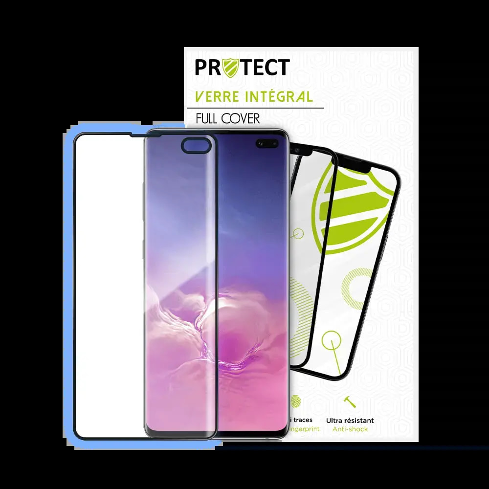 Verre trempé intégral Samsung Galaxy S10+ protection écran 9H - PROTECT Noir - Vue 2
