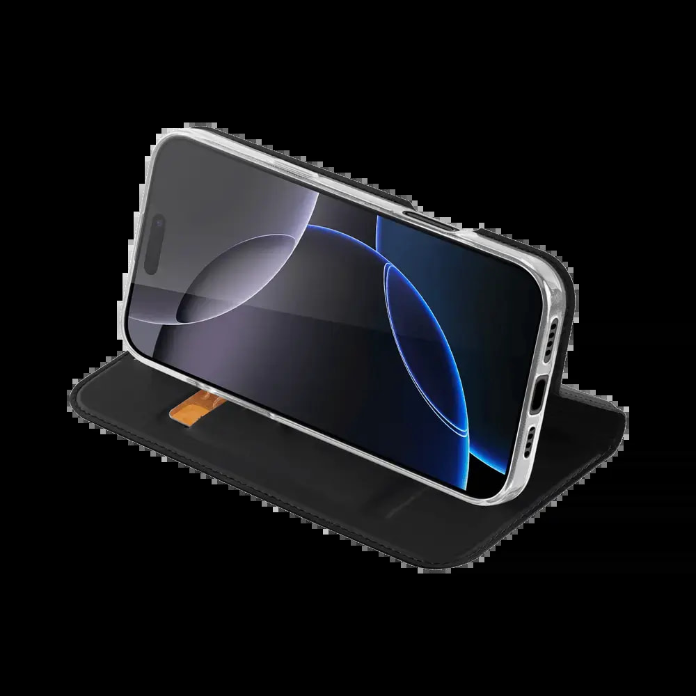 Housse folio iPhone 16 Pro Max porte-carte - Dux Ducis Skin Pro Noir - Vue 4