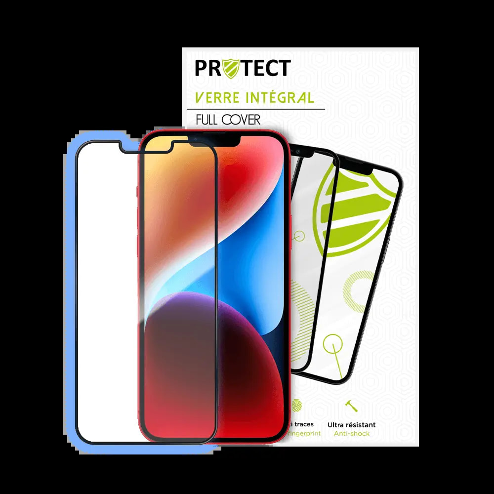 Verre trempé intégral iPhone 13 Pro Max / 14 Plus protection écran 9H - PROTECT Noir - Vue 2