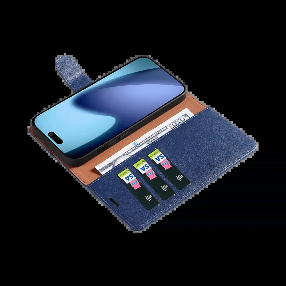 Housse folio anti-RFID iPhone Air – PROTECT IP011 Marron - Vue 3