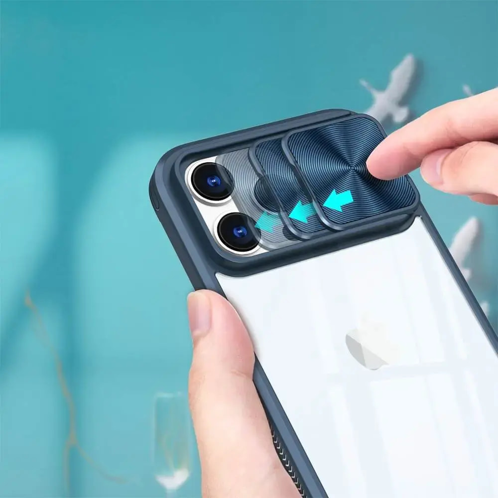 Coque avec cache caméra iPhone 16 Pro - PROTECT IE027 Bleu Marine  - Vue 3