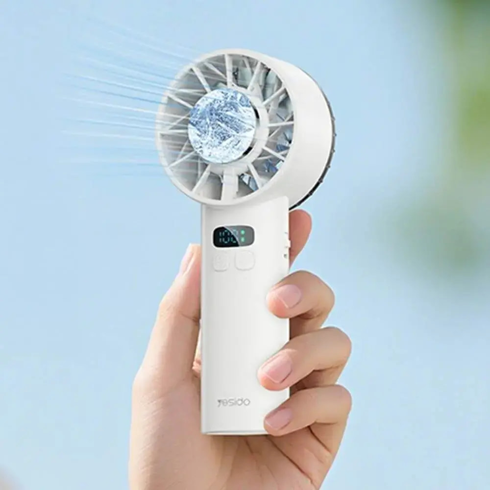 Mini ventilateur portable 3600mAh Yesido YF18 avec refroidissement d'air - Blanc - Vue 3