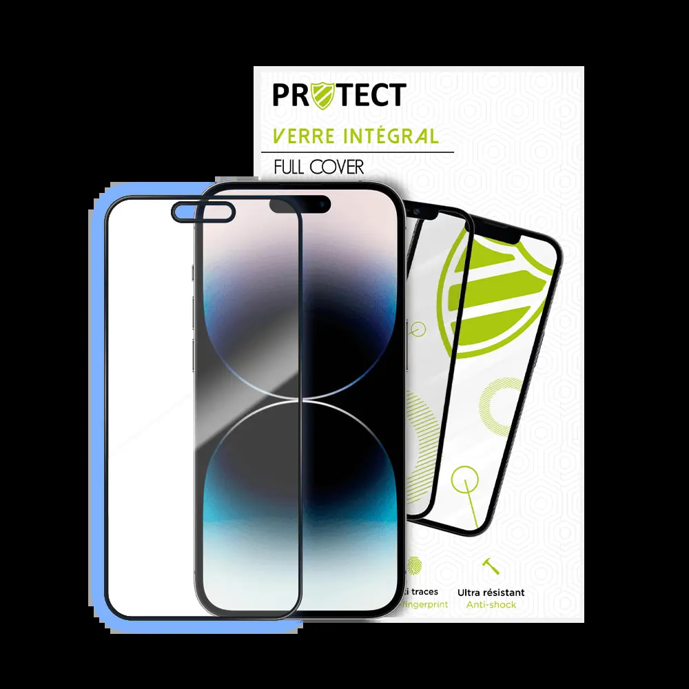Verre trempé intégral iPhone 14 Pro protection écran 9H - PROTECT Noir - Vue 2