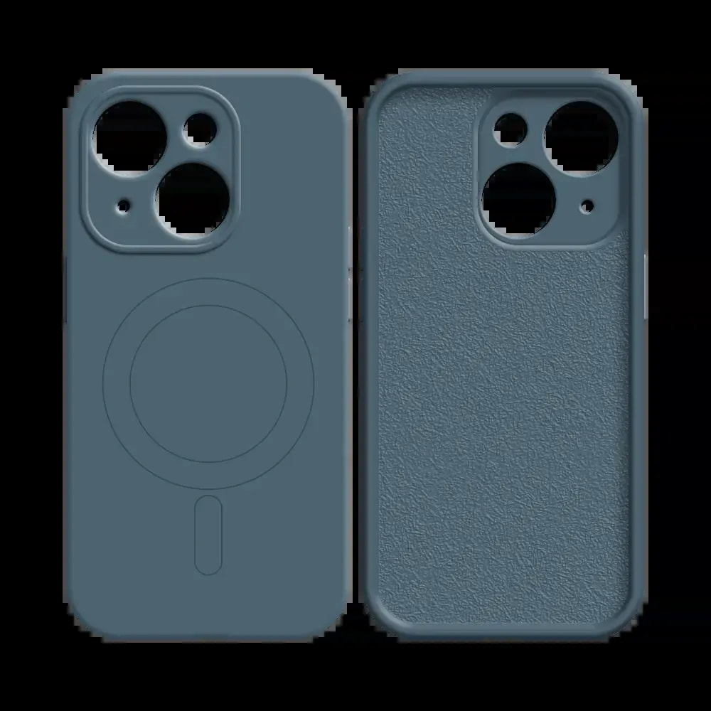 Coque MagSafe iPhone 14 antichoc et intérieur flanelle - PROTECT IZ001 Bleu - Vue 2