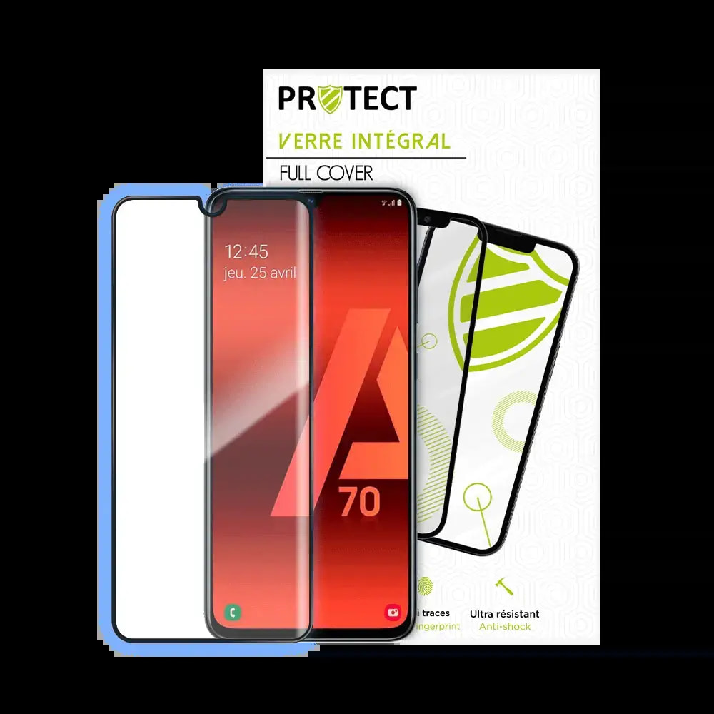 Verre trempé intégral Samsung Galaxy A70 protection écran 9H - PROTECT Noir - Vue 2