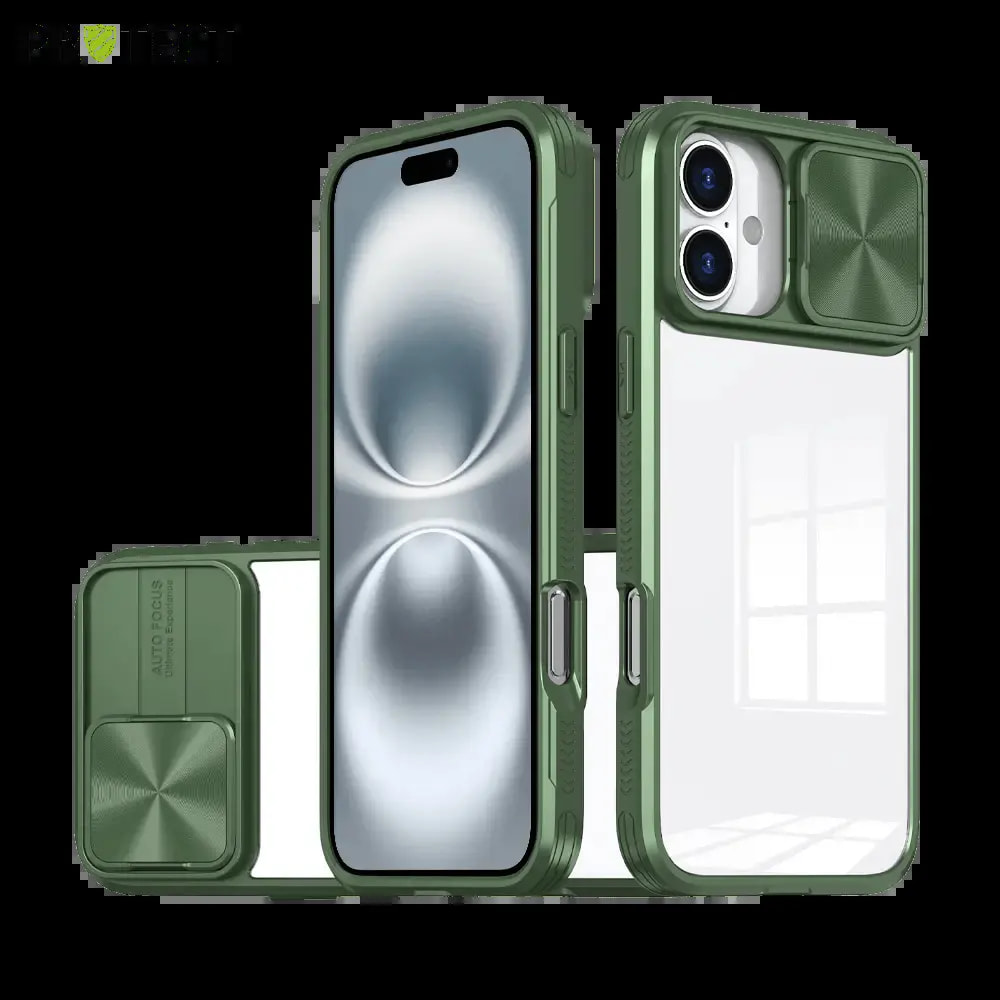 Coque avec cache caméra iPhone 16 - PROTECT IE027 Vert Foncé