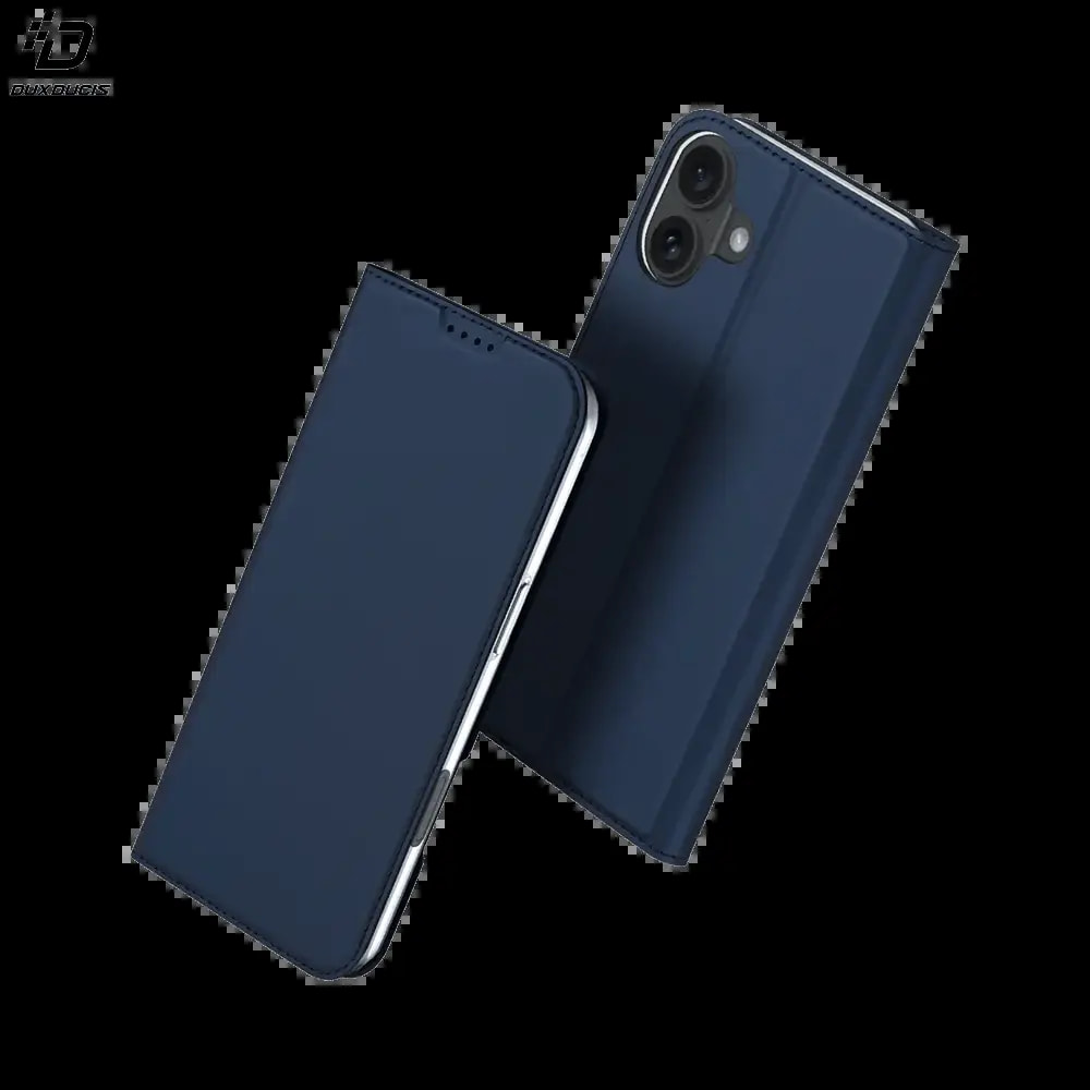 Housse folio iPhone 16 porte-carte - Dux Ducis Skin Pro bleu