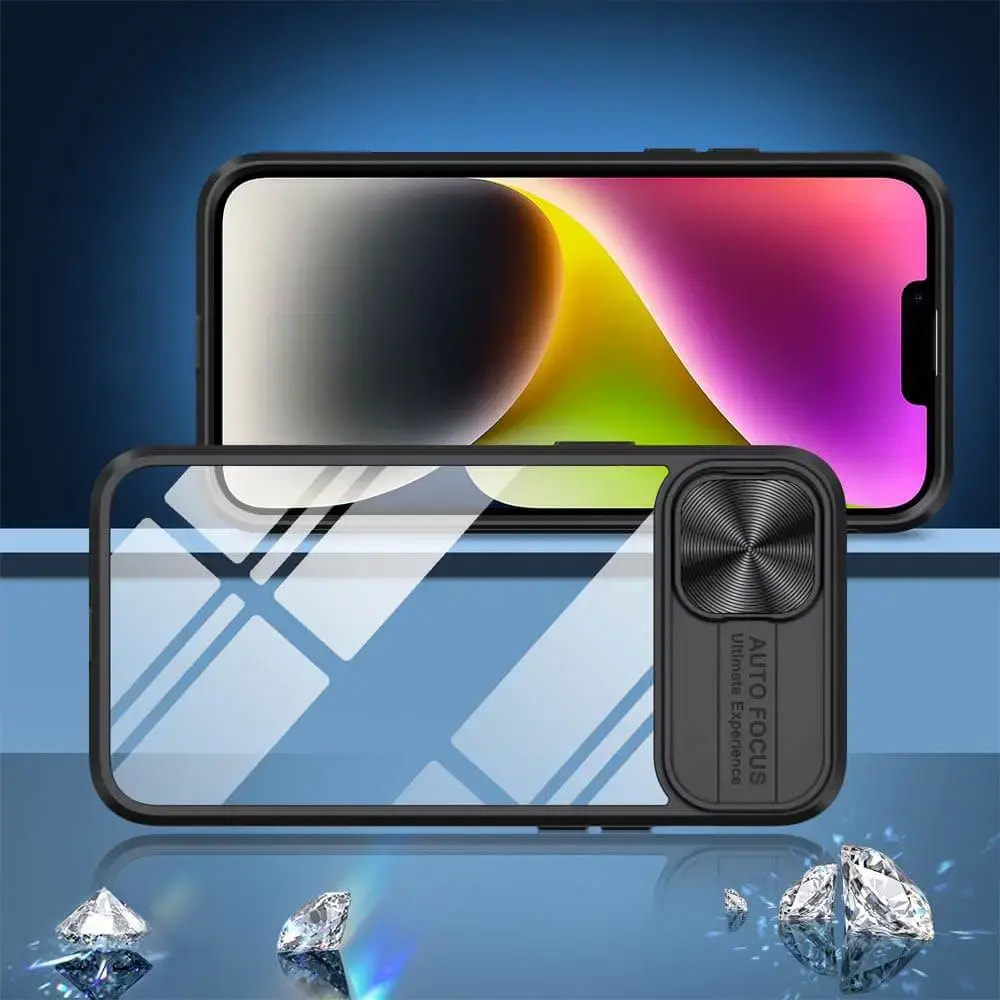 Coque iPhone 13 / 14 / 16e / 17e avec cache caméra - PROTECT IE027 Noir - Vue 2
