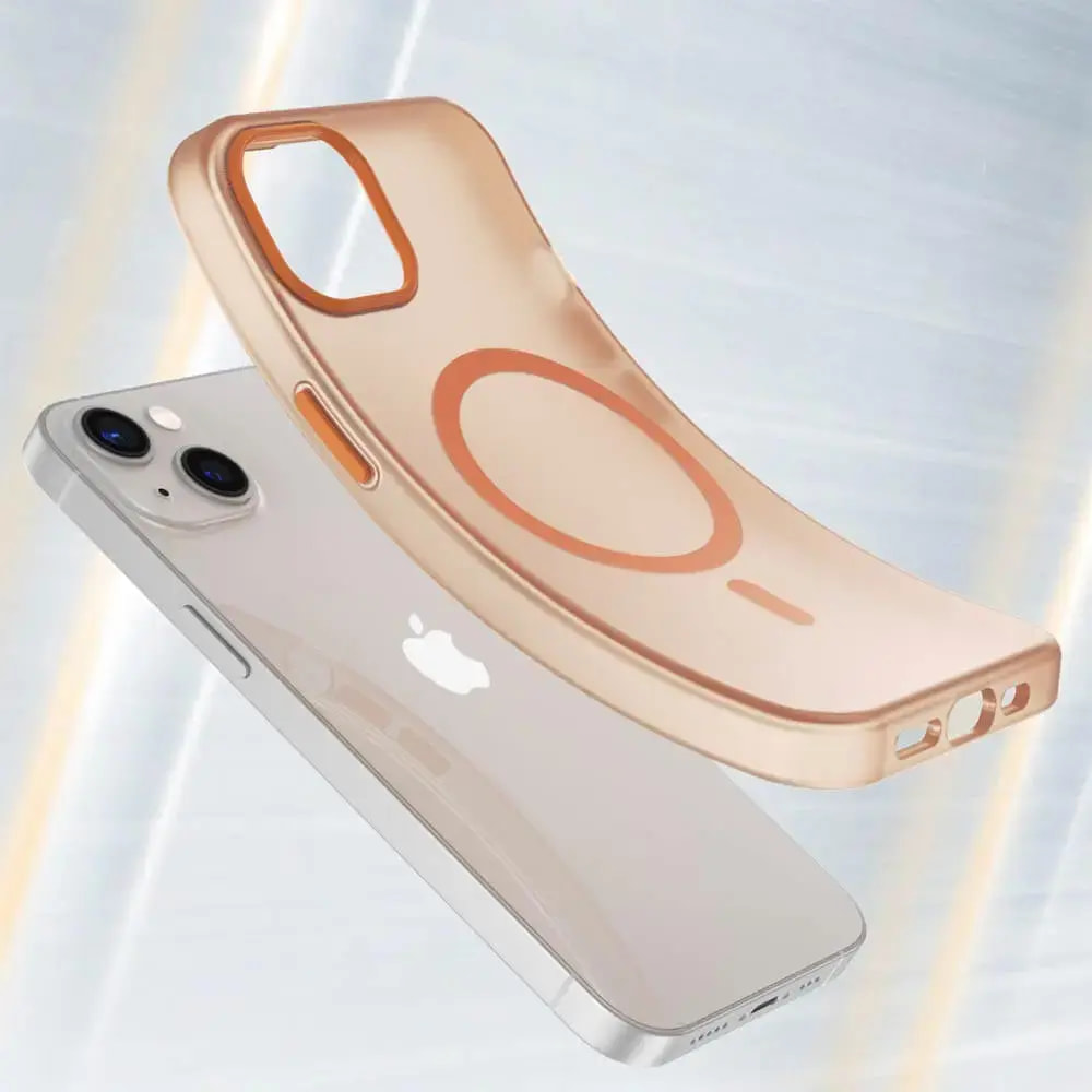 Coque MagSafe bi-matière iPhone 13 - PROTECT MF-006 Orange - Vue 2