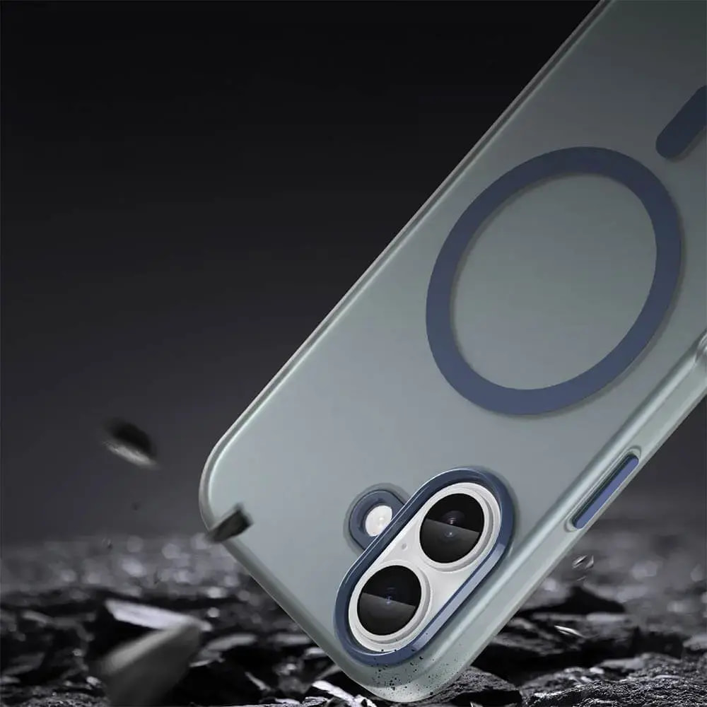 Coque MagSafe bi-matière iPhone 17 - PROTECT MF-006 Bleu Marine - Vue 4