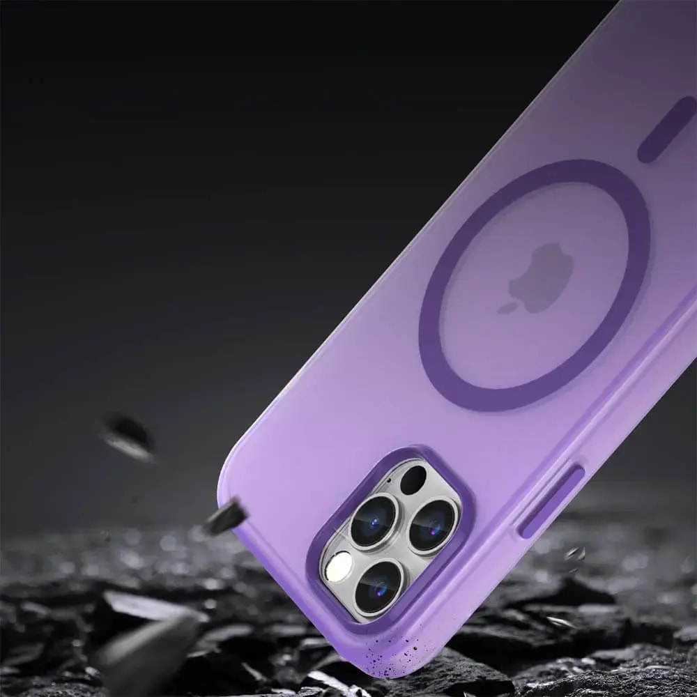 Coque MagSafe bi-matière iPhone 12 / 12 Pro - PROTECT MF-006 Violet Foncé - Vue 4