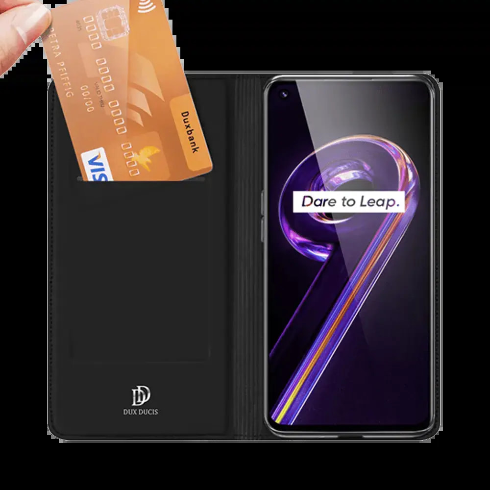 Housse folio Realme 9 Pro+ / Realme 9 4G porte-carte - Dux Ducis Skin Pro Noir - Vue 2