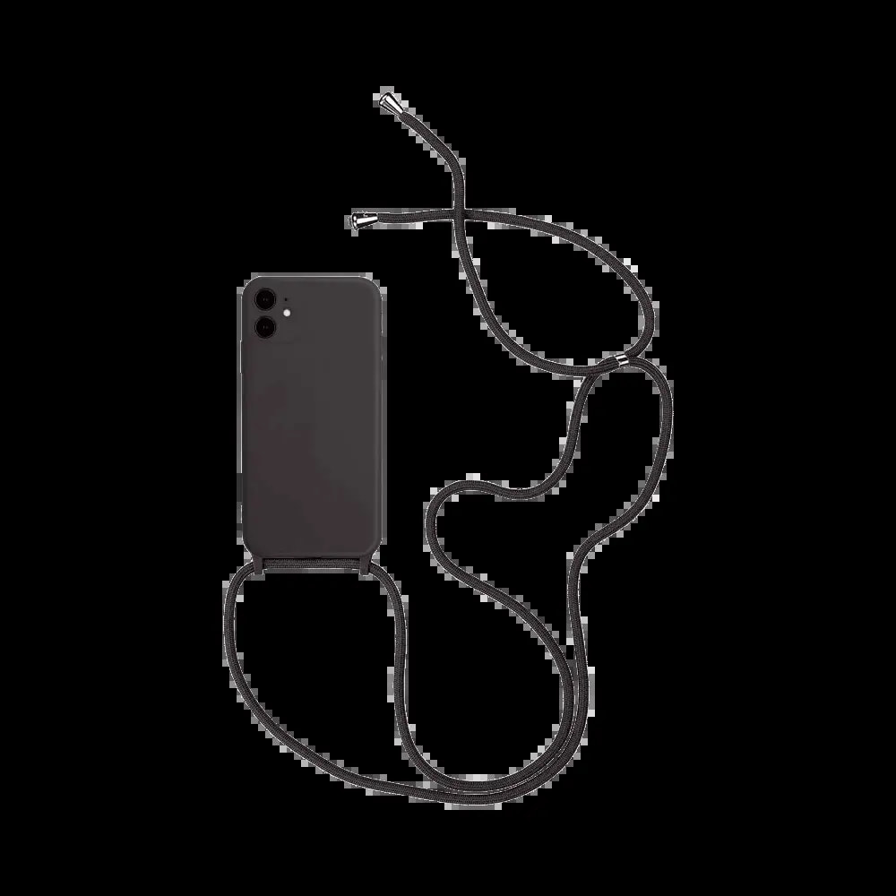 Coque avec cordon réglable iPhone 12 - Noir