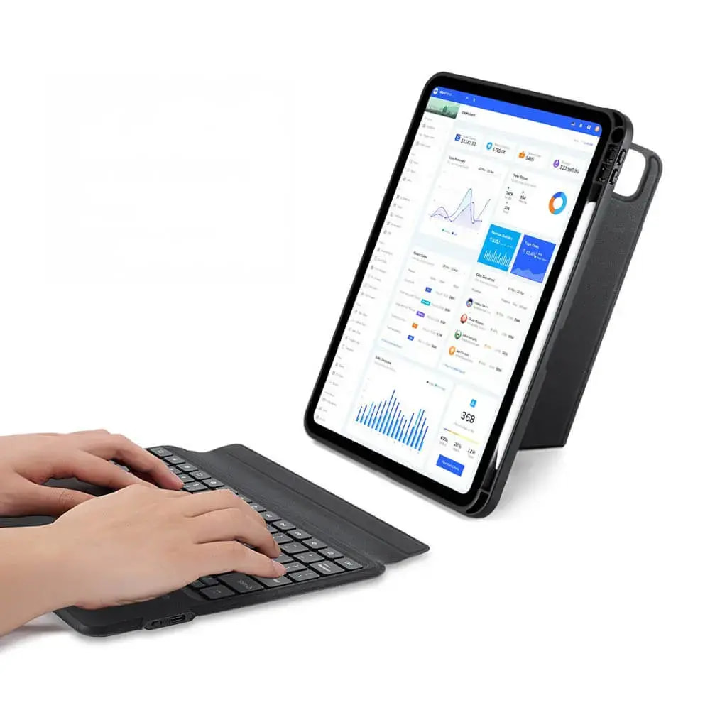 Housse clavier rétroéclairé iPad Pro 11" M4 avec trackpad - Dux Ducis DK Noir - Vue 3
