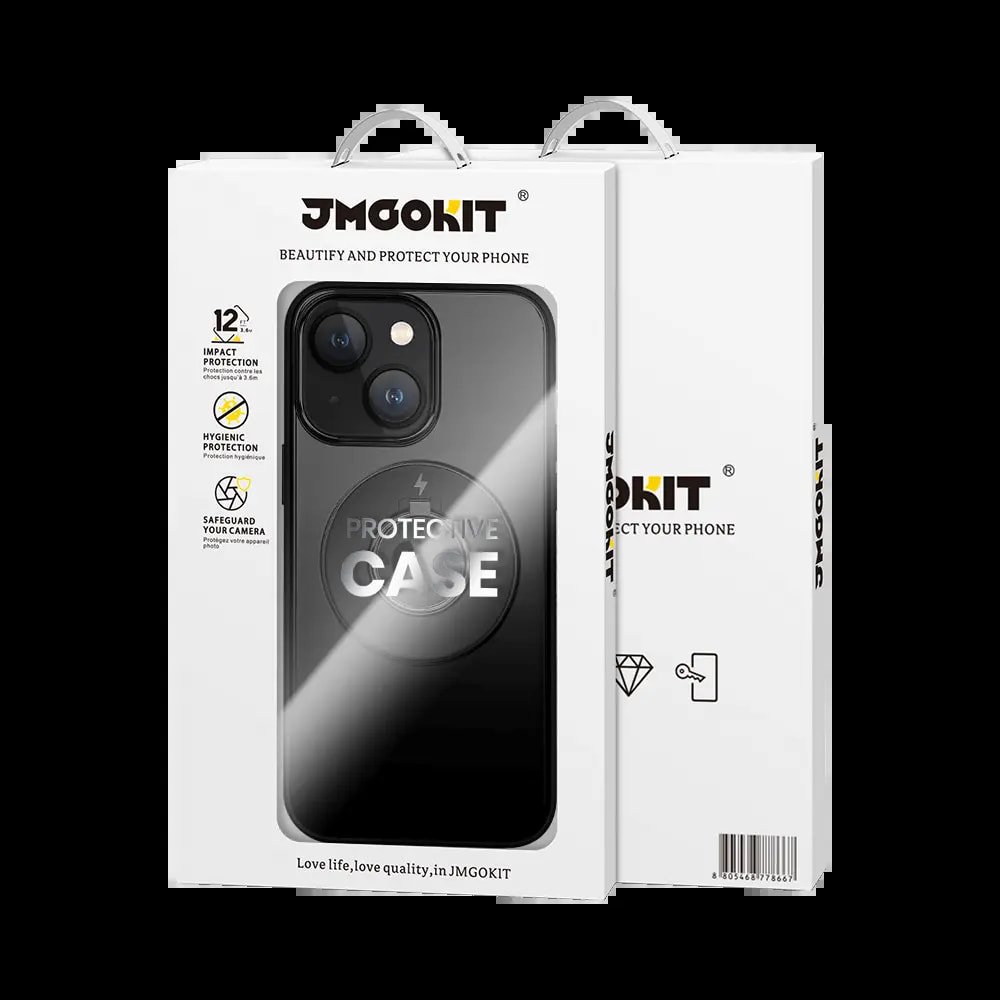 Coque MagSafe iPhone 15 Plus avec support anneau - JMGOKIT King Noir - Vue 3