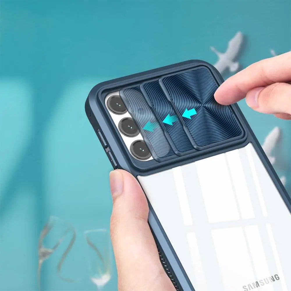 Coque Samsung Galaxy  A24 4G avec cache caméra - PROTECT IE027 Bleu Marine - Vue 3