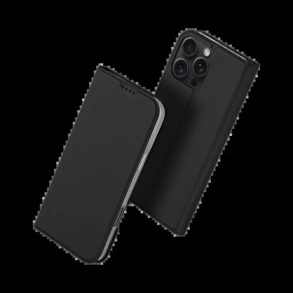 Housse folio iPhone 16 Pro Max porte-carte - Dux Ducis Skin Pro Noir - Vue 2