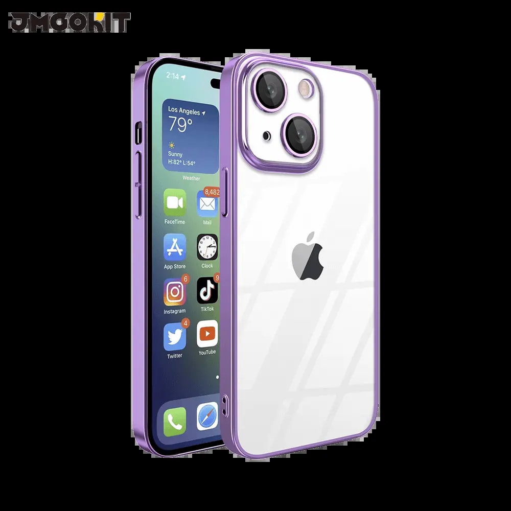 Coque de Protection Crystal Glass JMGOKIT pour Apple iPhone 15 Plus Violet