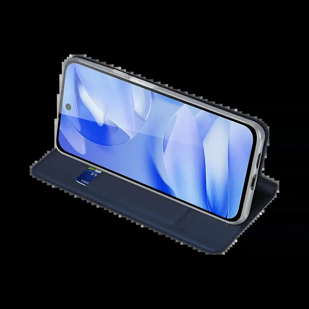 Housse folio iPhone 16e / iPhone 17e porte-carte – Dux Ducis Skin Pro Bleu - Vue 4