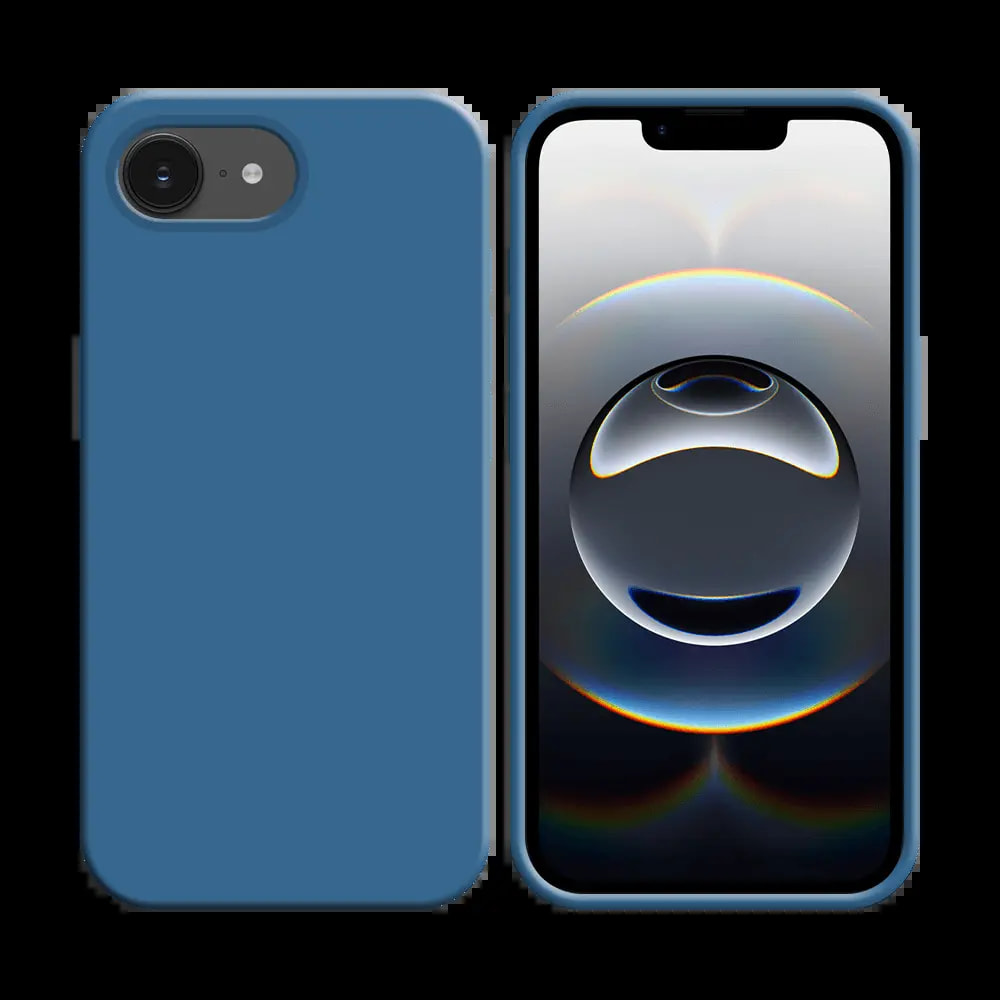 Coque silicone iPhone 16e / iPhone 17e - Bleu Marine