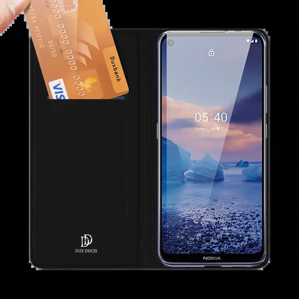 Housse folio Nokia 5.4 porte-carte - Dux Ducis Skin Pro Noir - Vue 2