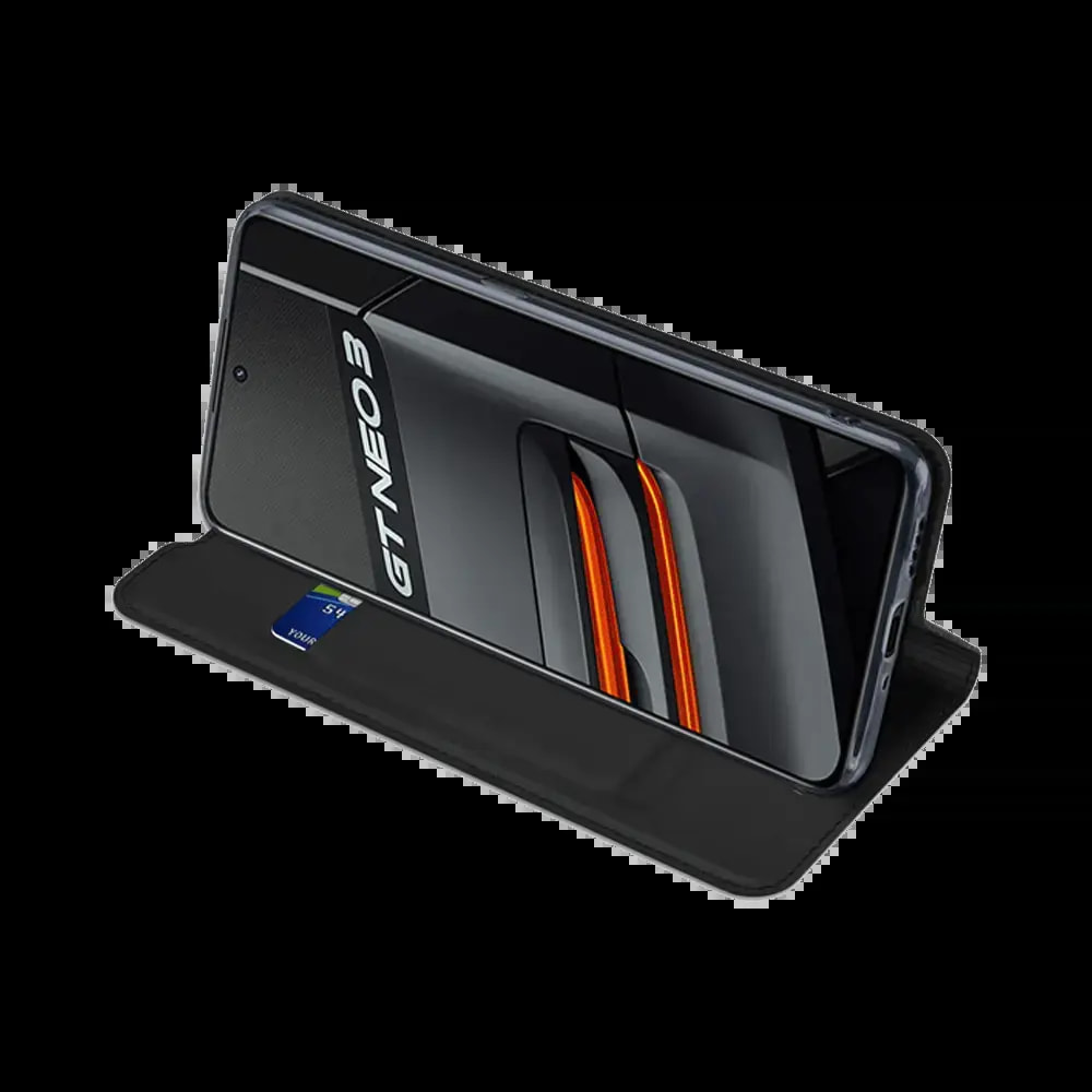 Housse folio Realme GT NEO 3 porte-carte - Dux Ducis Skin Pro Noir - Vue 4
