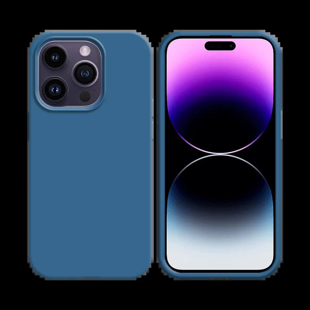 Coque silicone iPhone 14 Pro Max - Bleu Marine