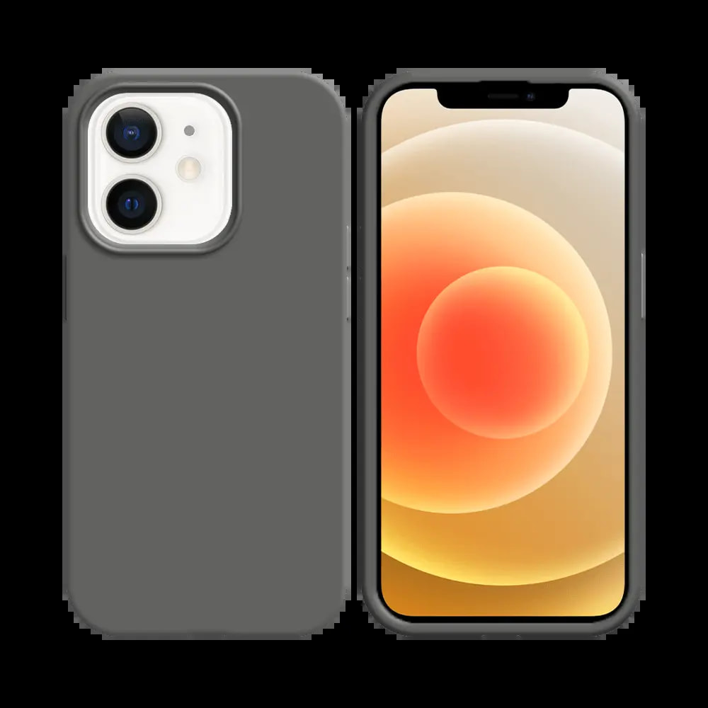 Coque silicone iPhone 12 mini - Gris Foncé