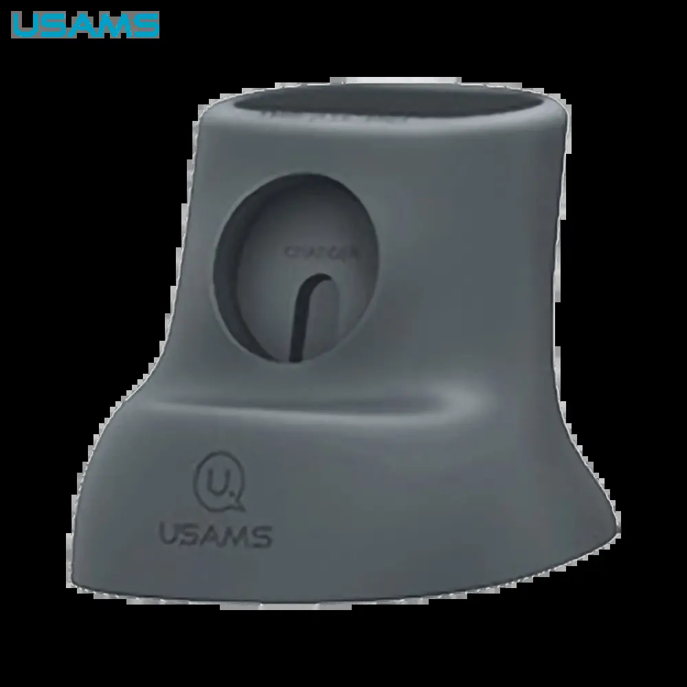 Support Silicone pour Pad de Charge Apple Watch & AirPods Usams Gris 