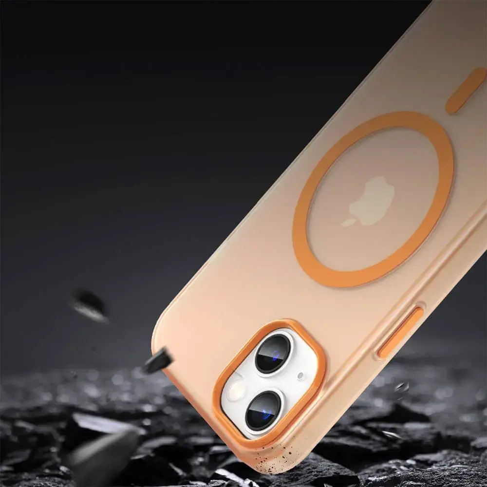 Coque MagSafe bi-matière iPhone 13 - PROTECT MF-006 Orange - Vue 4