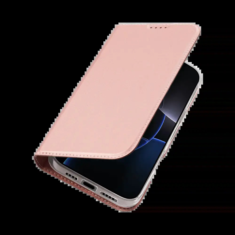 Housse folio MagSafe iPhone 16 Pro - Dux Ducis Skin X Pro Rose - Vue 3