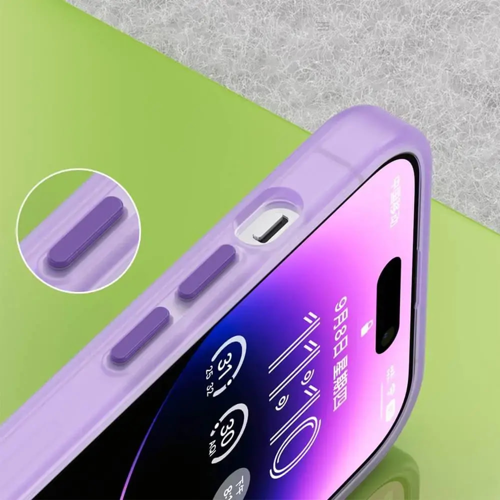 Coque MagSafe bi-matière iPhone 14 Pro - PROTECT MF-006 Violet Foncé - Vue 3