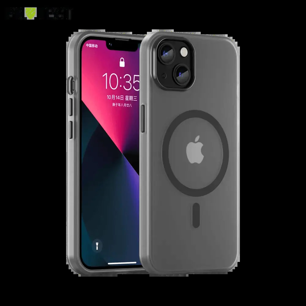 Coque MagSafe bi-matière iPhone 13 - PROTECT MF-006 Noir
