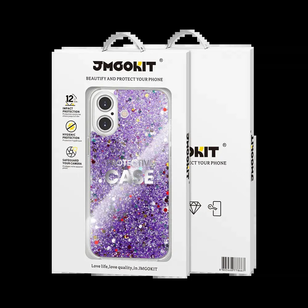 Coque paillettes iPhone 16 Plus Twinkle JMGOKIT - Violet - Vue 3