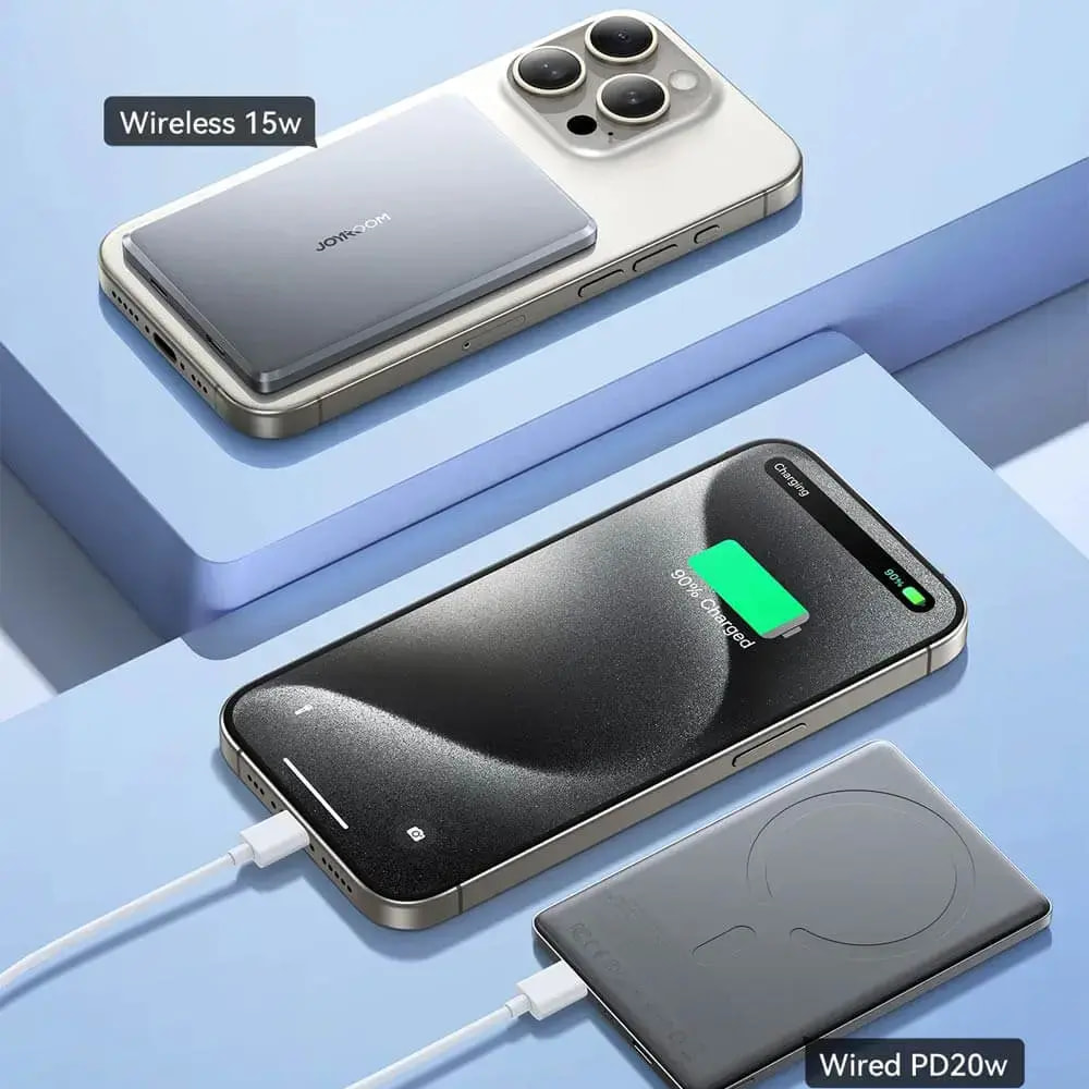 Batterie externe MagSafe 5000mAh 20W ultra-compacte - JOYROOM JR-PBM08 Noir - Vue 7