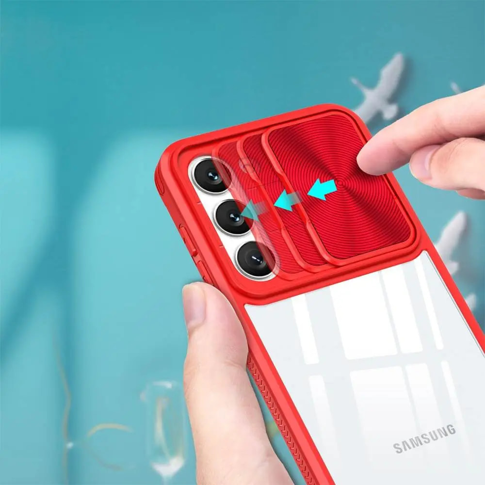 Coque Samsung Galaxy S23 5G avec cache caméra - PROTECT IE027 Rouge  - Vue 3