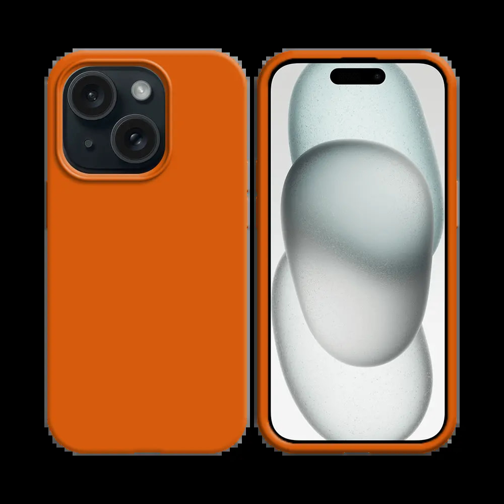 Coque silicone iPhone 15 - Orange