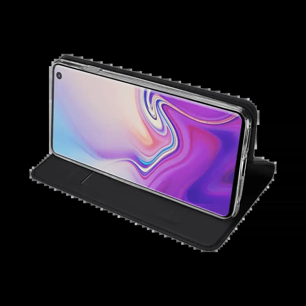 Housse folio Samsung Galaxy S10 porte-carte - Dux Ducis Skin Pro Noir - Vue 4