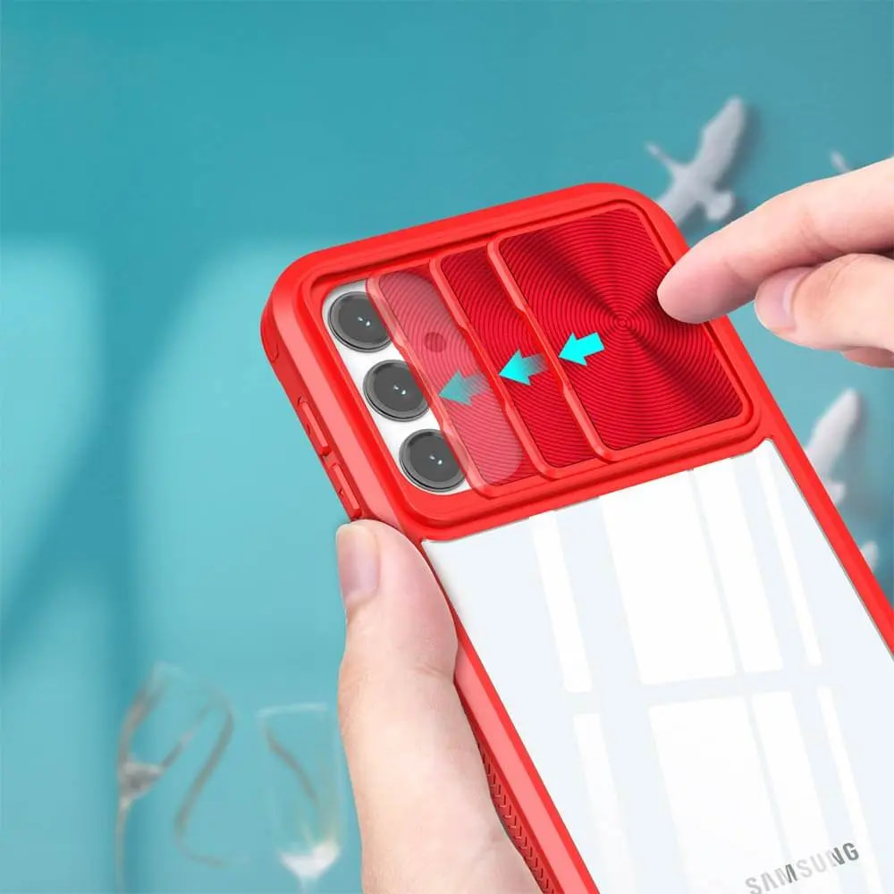 Coque Samsung Galaxy  A24 4G avec cache caméra - PROTECT IE027 Rouge  - Vue 3