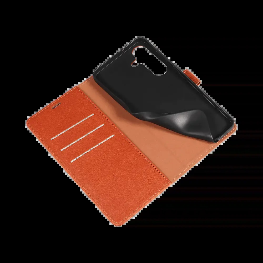 Housse folio anti-RFID Samsung Galaxy S25+ – PROTECT IP011 Marron - Vue 4