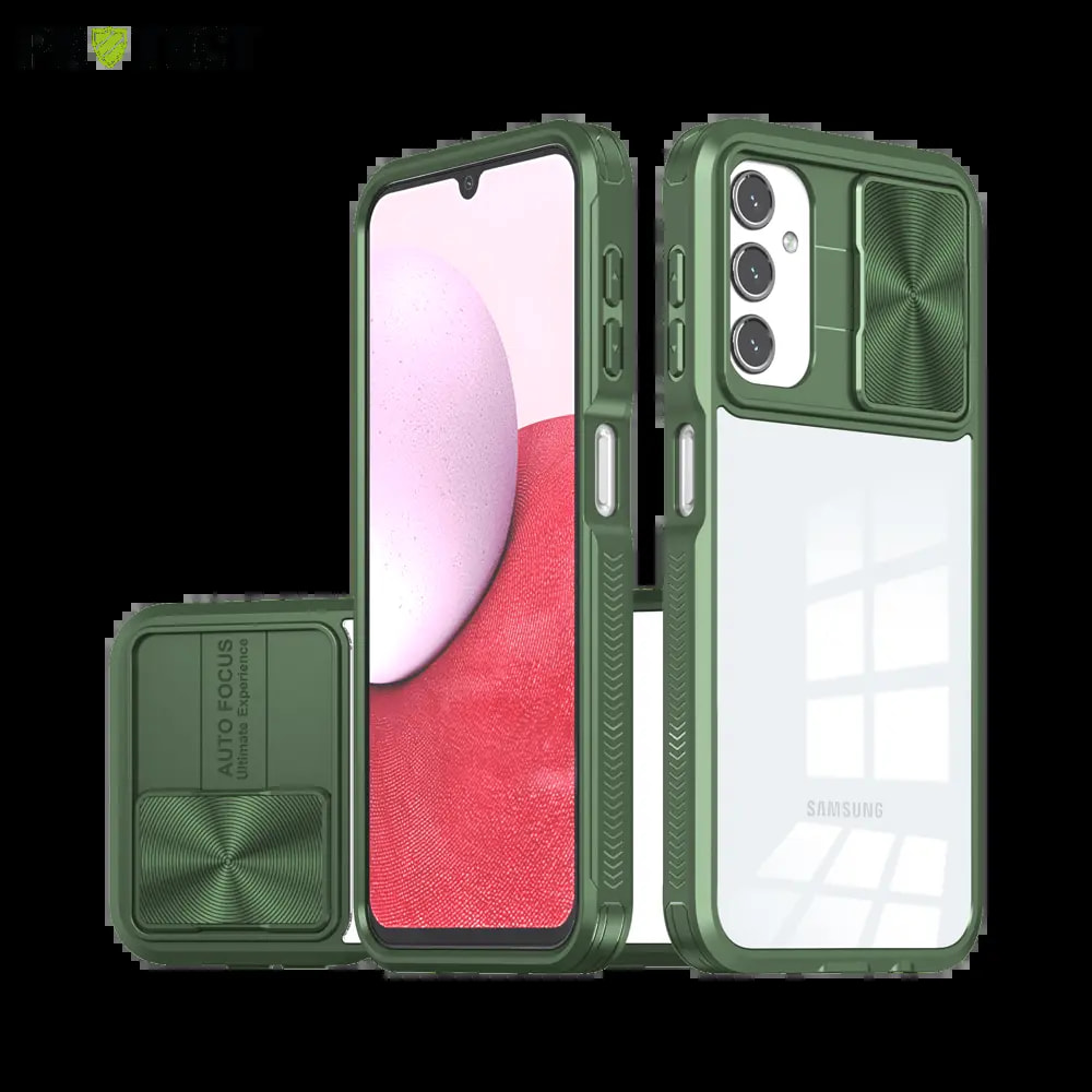 Coque Samsung Galaxy A14 avec cache caméra - PROTECT IE027 Vert Foncé  