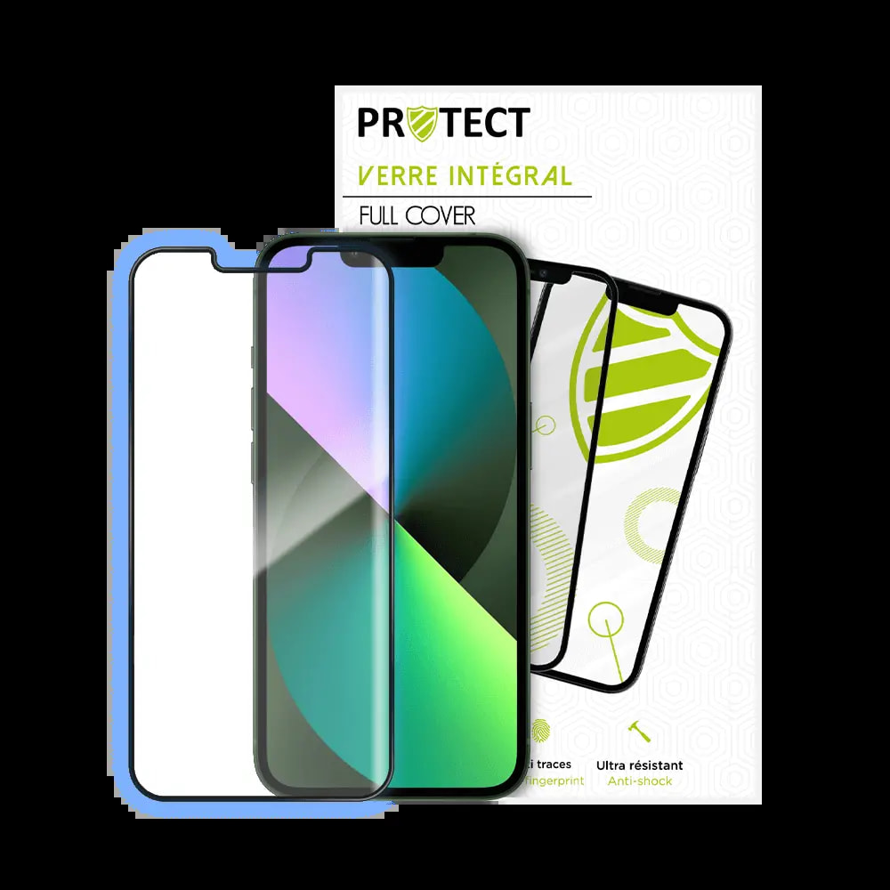 Verre trempé intégral iPhone 13 mini protection écran 9H - PROTECT Noir - Vue 2