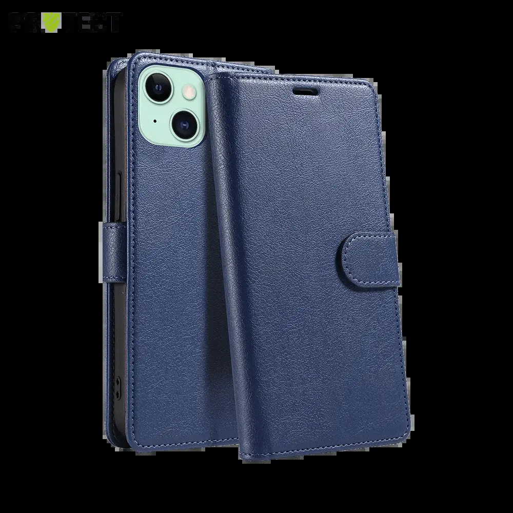 Housse folio anti-RFID iPhone 15 – PROTECT IP011 Bleu Marine