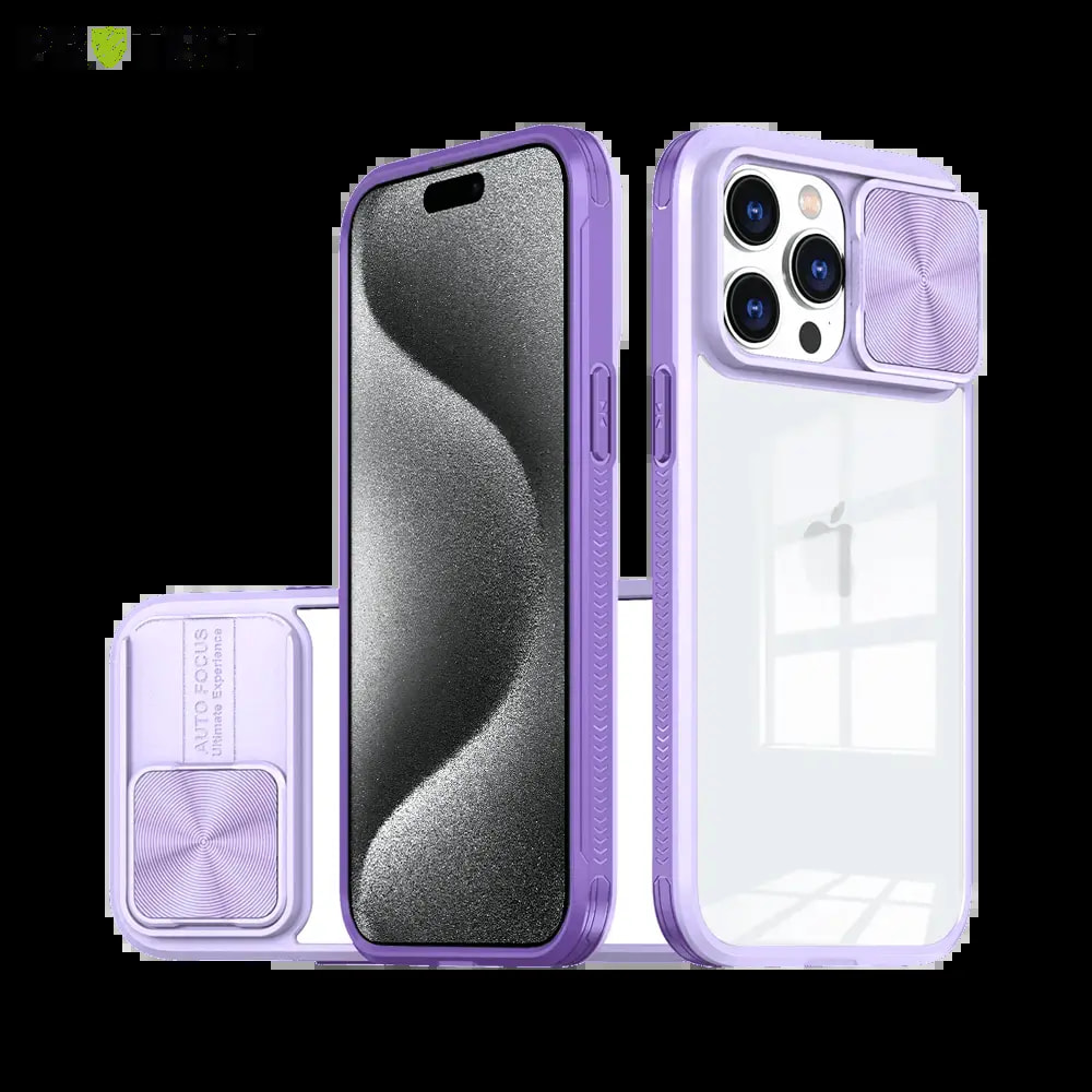 Coque iPhone 15 Pro avec cache caméra - PROTECT IE027 Violet
