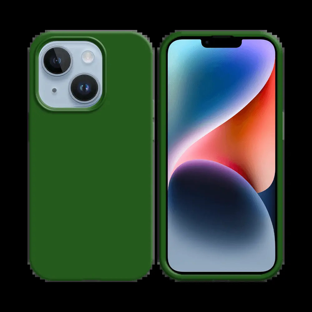 Coque silicone iPhone 14 - Vert Foncé